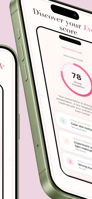 Evora score results after selfie beauty analysis