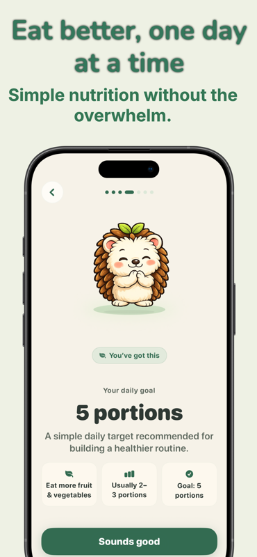 Nouri daily five-a-day goal progress screen